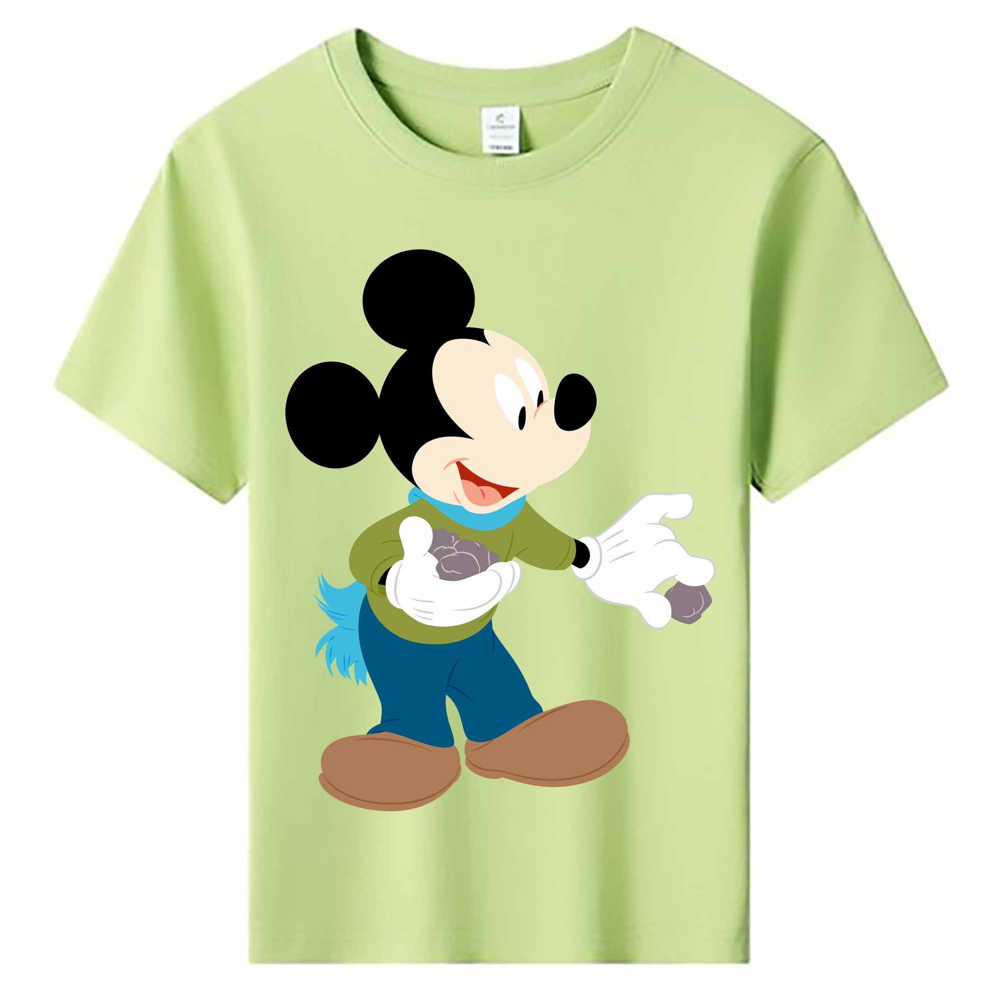 ミッキーマウス Mickey Mouse 綿100％キッズTシャツ（フロントプリント）